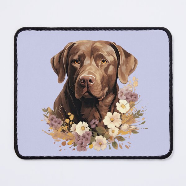 Item preview, Chocolate Labrador in Wildflowers designed and sold by ZombieLH.