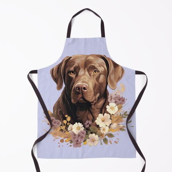 Item preview, Chocolate Labrador in Wildflowers designed and sold by ZombieLH.