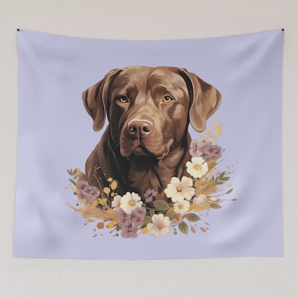 Item preview, Chocolate Labrador in Wildflowers designed and sold by ZombieLH.