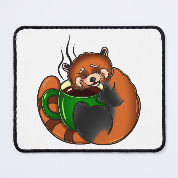 Item preview, Red panda hugging a big cup of coffee designed and sold by ikusto.