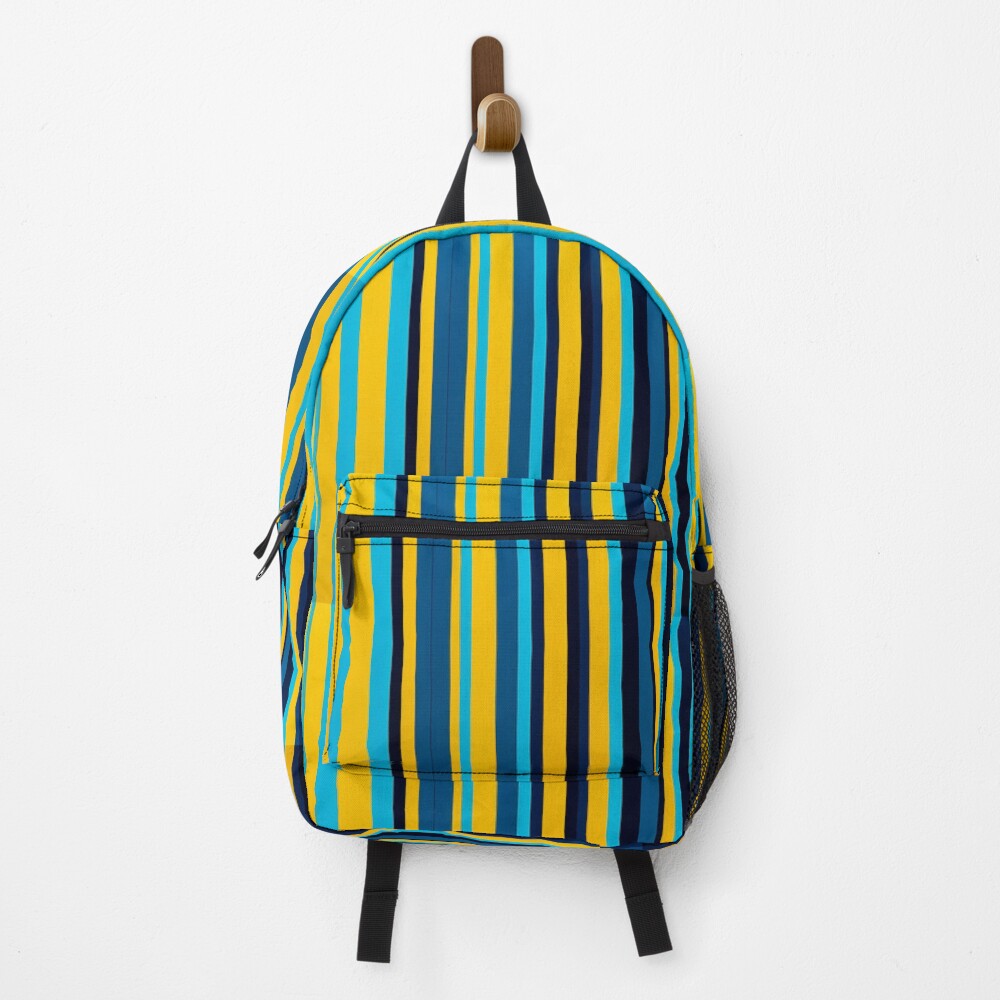 Sendra Blue, Yellow, Red Striped Woven Backpack Hooey Recess Backpack Serape Striped | Blue And White main image 4