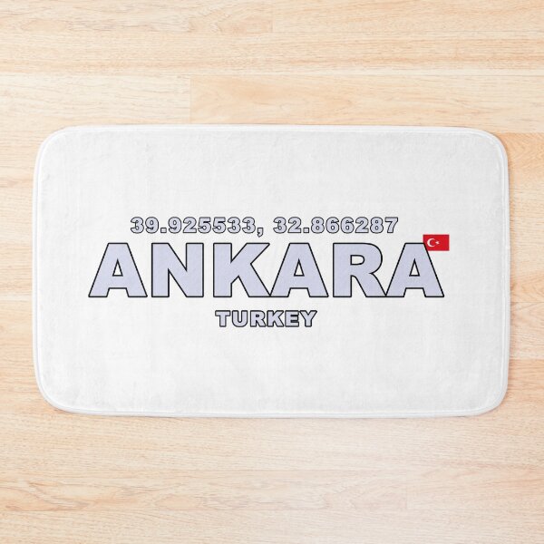 Item preview, Ankara Turkey with Coordinates and Small Flag designed and sold by Gevover.