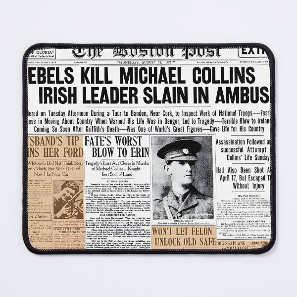 Item preview, Michael Collins Death Newspaper Headlines designed and sold by OliDesigns.