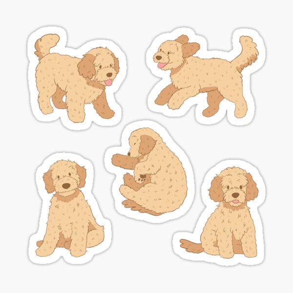 Item preview, Cute goldendoodle dog pack designed and sold by Yaragold.