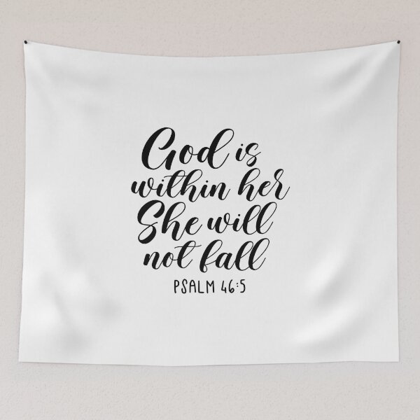 Item preview, God is Within Her She Will Not Fall Psalm 46:5 Cursive designed and sold by amazingjoy.