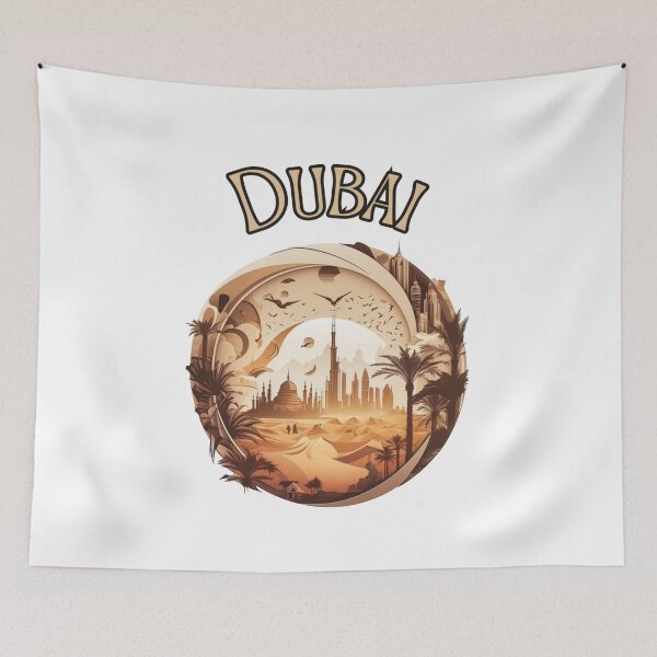 Item preview, Dubai City United Arab Emirates Street Art - Retro Fantasy  designed and sold by stickercuffs.