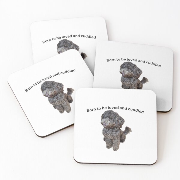 Item preview, Born to be loved and cuddled black poodle  designed and sold by Debsgiftware Ward.