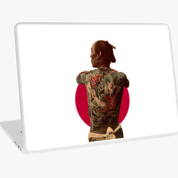 Tattooed Samurai Red Sun Laptop Skin