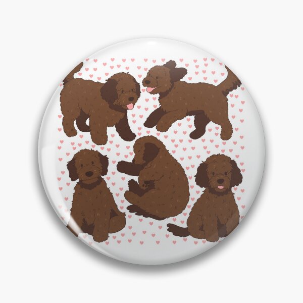 Item preview, Cute chocolate goldendoodle dog pattern  designed and sold by Yaragold.