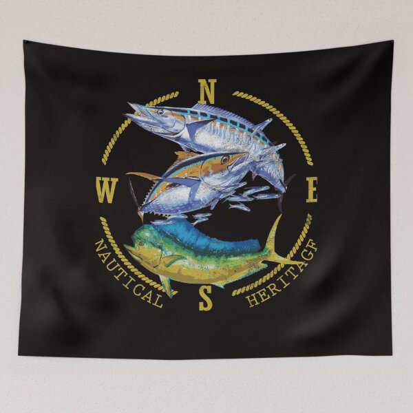 Item preview, Mahi Mahi Tuna Kingfish Nautical Fishing designed and sold by LAURLATORRE.