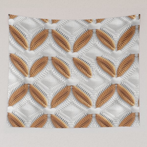 Artikelvorschau, Buntes Fantasiemuster beige weiß Ornamente Stickmuster entworfen und verkauft von G-M-Designs.