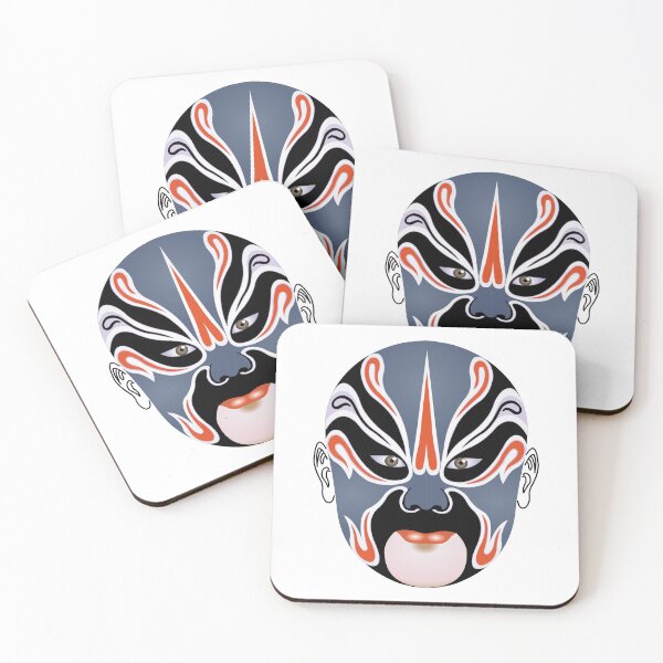 Item preview, Beijing Opera Make - Blue Heavenly Guardian Mask designed and sold by AysuDesign.