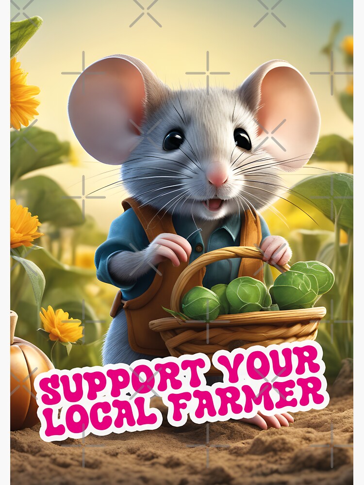 Sticker mit niedliche Maus, Farmer von Mauswohn