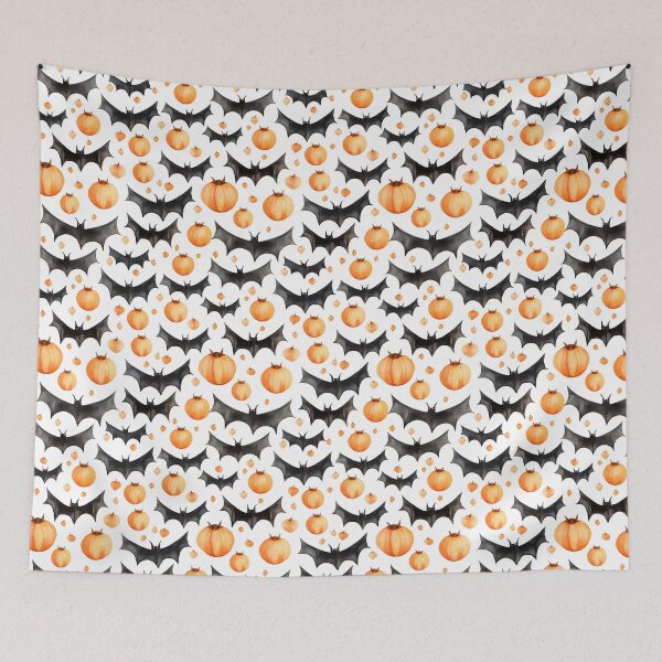Item preview, Halloween Pumpkin & Bats Seamless Pattern - Spooky Delights designed and sold by Moo7shop.