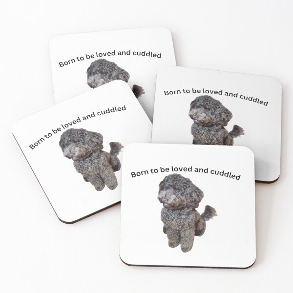 Item preview, Born to be loved and cuddled black poodle  designed and sold by Debsgiftware Ward.