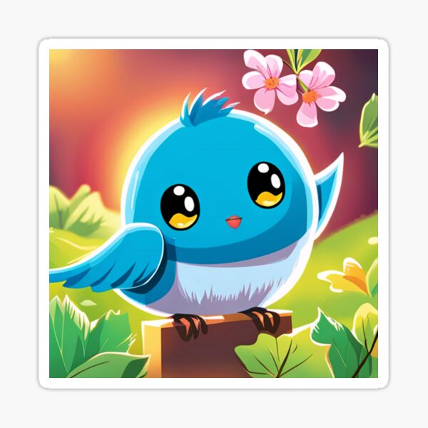 Kawaii Bluebird Sticker
