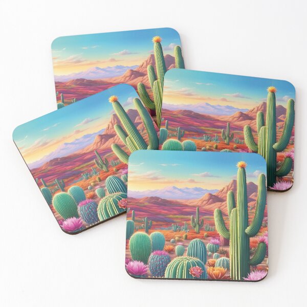 Item preview, colorful cacti, landscape, desert, succulents designed and sold by Mauswohn.