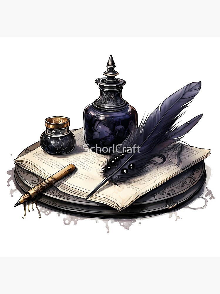 Magical Hand Drawn Quill and Ink Dip Pen Poster for Sale by