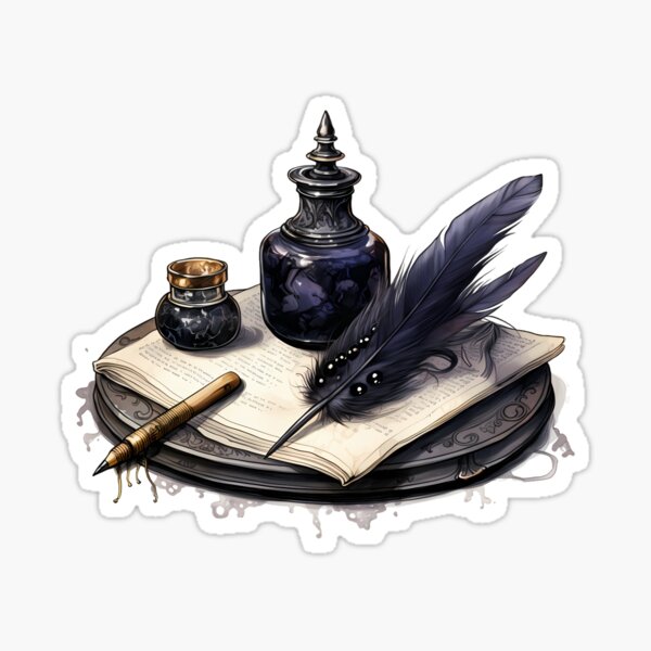 Ink and Quill  Sticker by WritersSpot, Redbubble