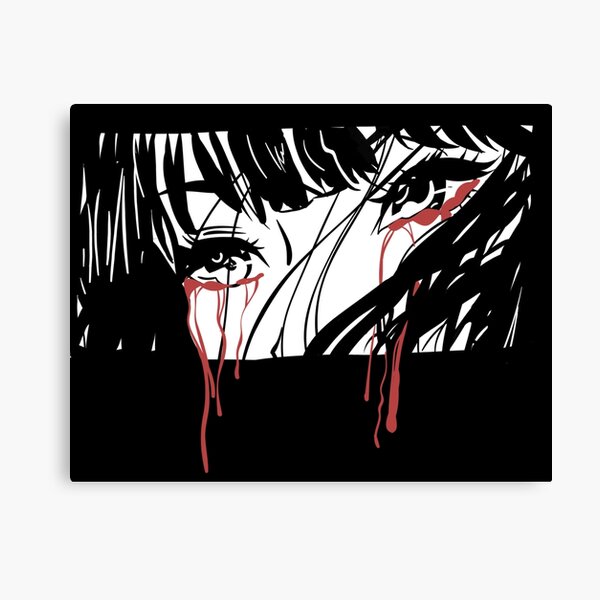 Vector pixel art anime girl canvas prints for the wall • canvas prints red,  monster, horn