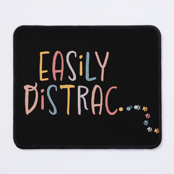 Item preview, Easily Distrac Distracted Funny Rainbow Dogs Cats Pawprints designed and sold by VermintStudio.