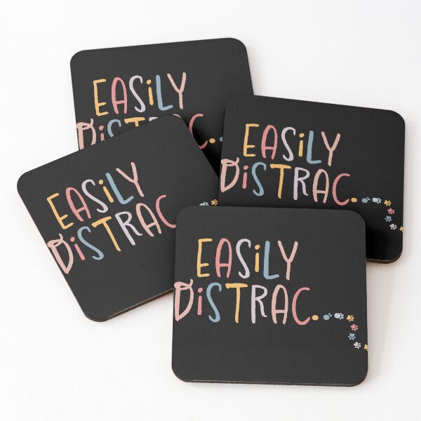 Item preview, Easily Distrac Distracted Funny Rainbow Dogs Cats Pawprints designed and sold by VermintStudio.