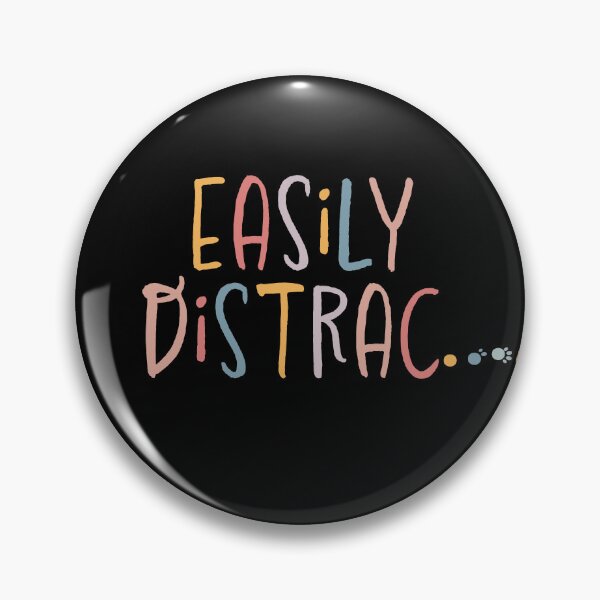 Item preview, Easily Distrac Distracted Funny Rainbow Dogs Cats Pawprints designed and sold by VermintStudio.
