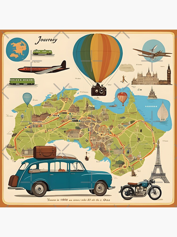 Sticker for Sale mit Reise in die 1960er Jahre – Infografik