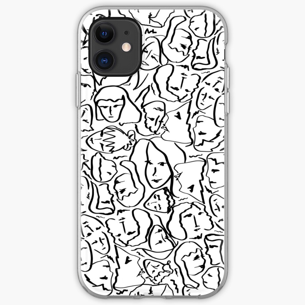 Call Me By Your Name Elios Shirt Faces in Black Outlines on White CMBYN iPhone Case & Cover