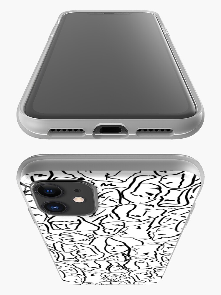 Alternate view of Call Me By Your Name Elios Shirt Faces in Black Outlines on White CMBYN iPhone Case & Cover