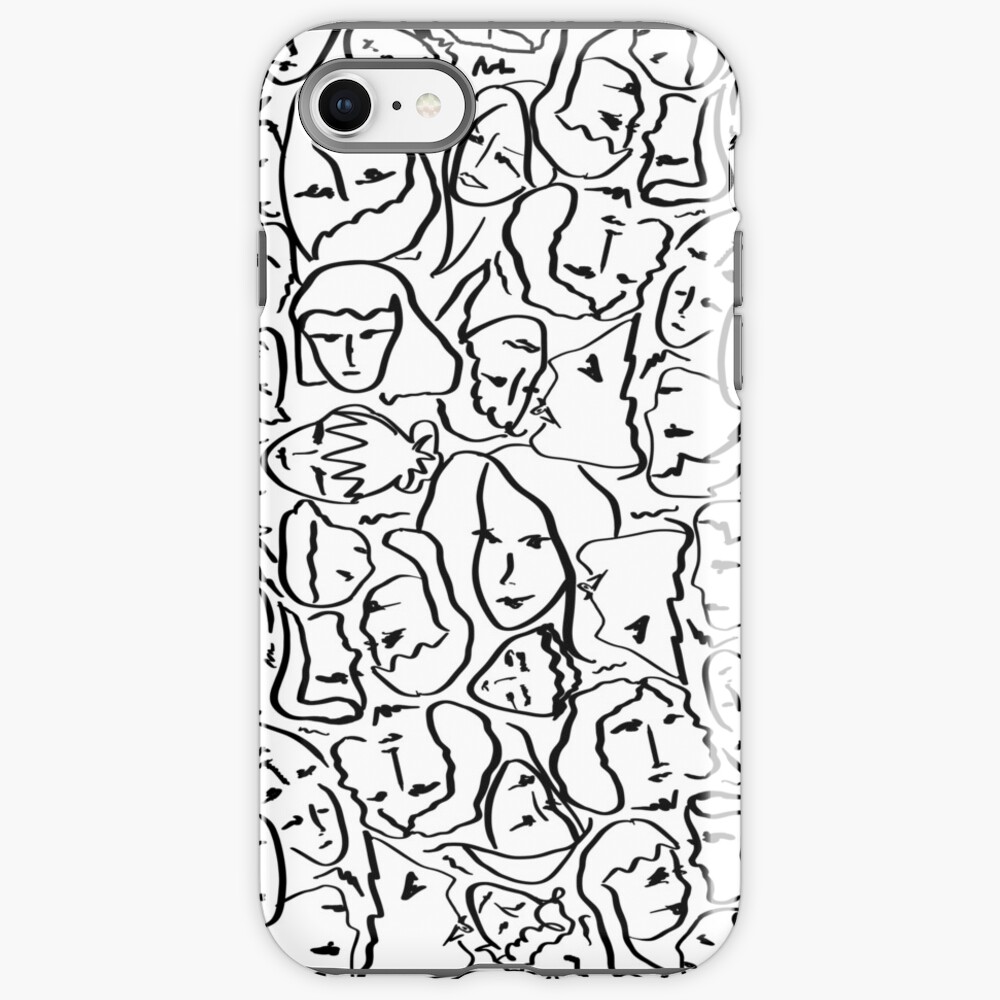Call Me By Your Name Elios Shirt Faces in Black Outlines on White CMBYN iPhone Case & Cover
