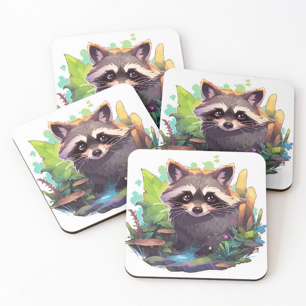 Item preview, Raccoon In An Exotic Land Design by Zeesdesign on Redbubblepng designed and sold by ZEESDESIGN.