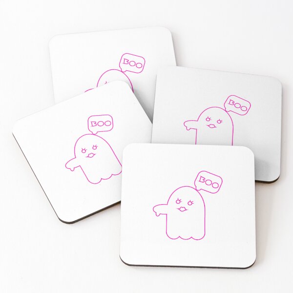 Item preview, Ghostly Elegance: Pink Outlined Female Spirit of Halloween designed and sold by EmeraldeaArt.