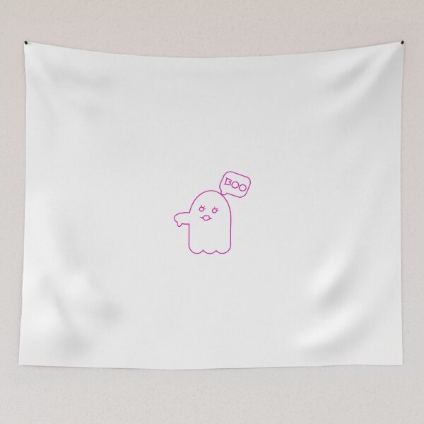 Item preview, Ghostly Elegance: Pink Outlined Female Spirit of Halloween designed and sold by EmeraldeaArt.
