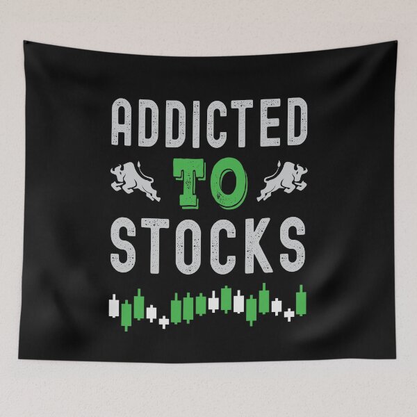 Item preview, Addicted to stocks. Trading phrase used by traders. designed and sold by Gerald Waters.