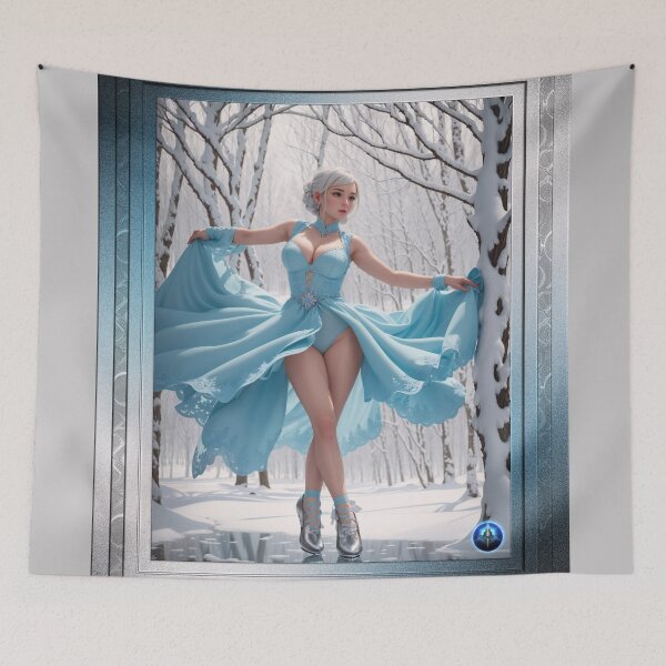 Item preview, The Snow Queen Dancing On Ice Beautiful AI Concept Art by Xzendor7 designed and sold by Xzendor7 Digital Art Creations.