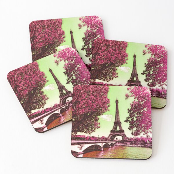 Item preview, The Eiffel Tower, Paris, Rose-green,Travel Poster - France's Structural Masterpiece Known as The Symbol of Love designed and sold by studioSharonKay.