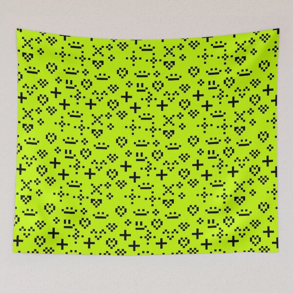 Item preview, seamless pattern with retro pixel symbols sms style designed and sold by The Nerd Gift Source.