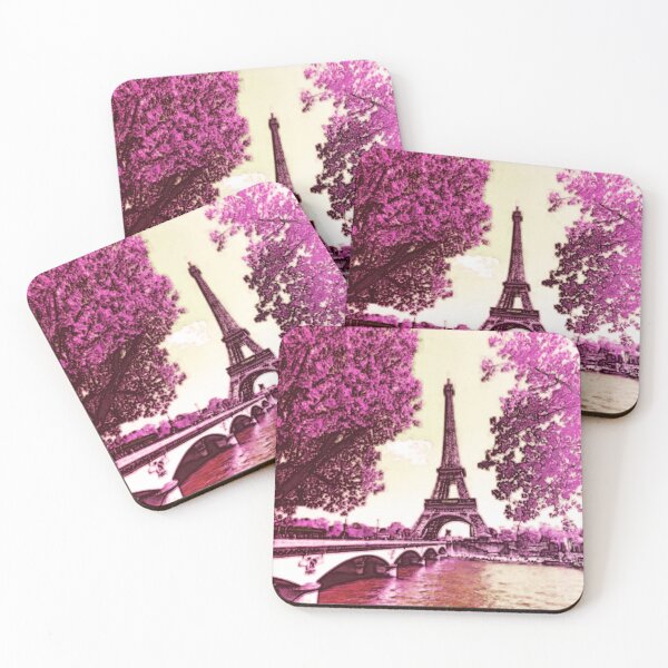 Item preview, The Eiffel Tower, Paris, Coral, Travel Poster - France's Structural Masterpiece Known as The Symbol of Love designed and sold by studioSharonKay.