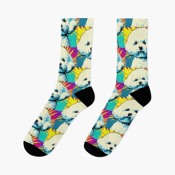 Aperçu de l'œuvre Bichon Frisé Pop Art créée et vendue par FunnehGacha.