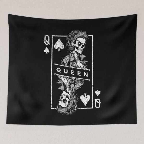 Artikelvorschau, Queen Of Spades Poker Biker Zombie Halloween Spielkarte entworfen und verkauft von GrandeDuc.