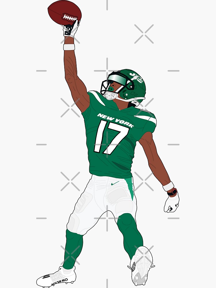 Garrett Wilson Football Paper Poster Jets 3 - Garrett Wilson - Sticker