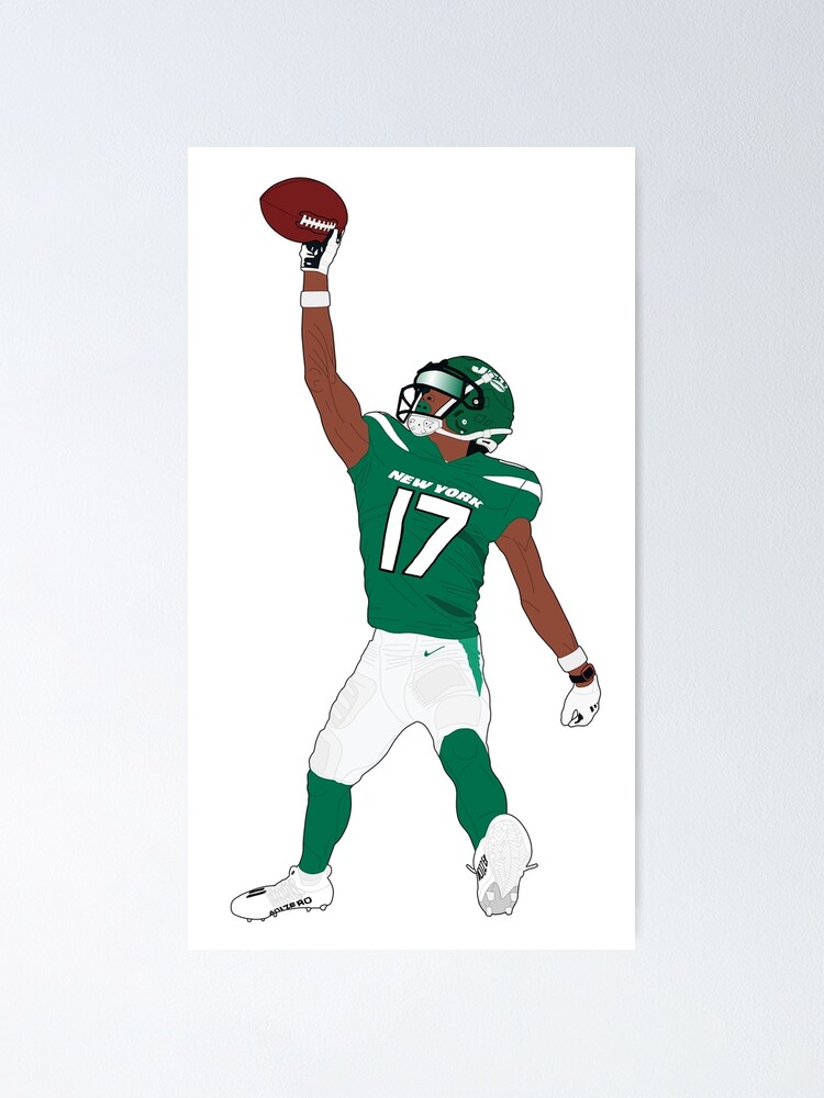 Official garrett Wilson 17 New York Jets football retro poster