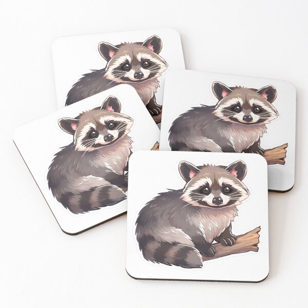 Item preview, Raccoon and a Stick Sticker and T-shirt Design by Zeesdesign on Redbubblepng designed and sold by ZEESDESIGN.