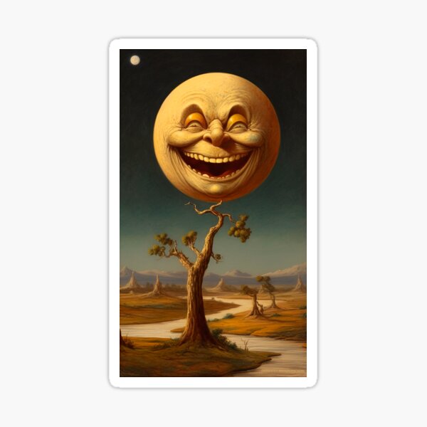 old moon Sticker