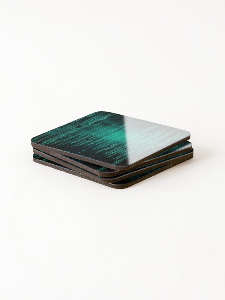 Thumbnail 4 of 5, Coasters (Set of 4), The Matrix Code Pattern designed and sold by FineArtsPro.