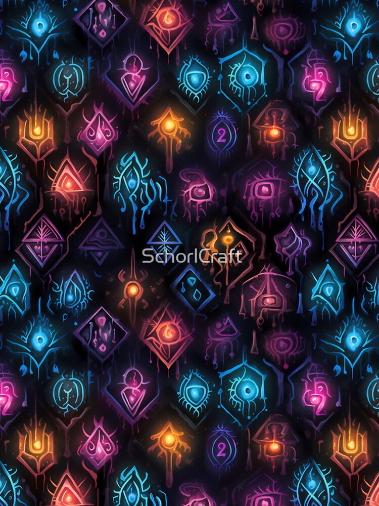 Thumbnail 4 of 4, iPhone Case, Magic Runes Spell Pattern designed and sold by SchorlCraft.