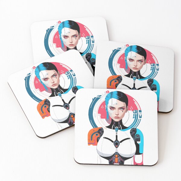 Item preview, Sci Fi Minimalist Cyborg Woman designed and sold by MoxieVibe.