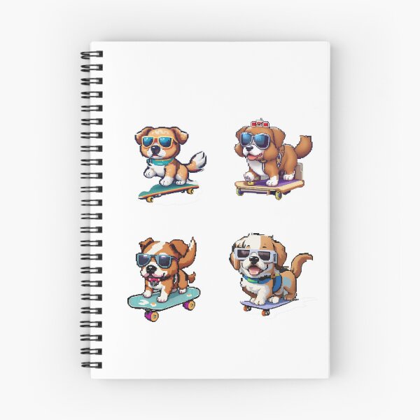 Item preview, Puppy Sketboard Pixel Sticker - cute dog sunglasses Funny designed and sold by CoolFuture.