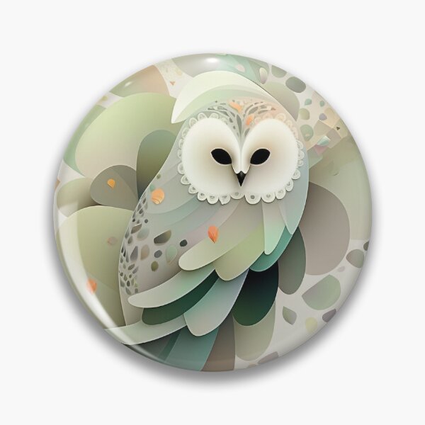 Item preview, Owl & Abstract Floral Fusion - Black, Beige & Green Calligraphy Art designed and sold by PaintbrushPlace.